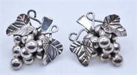 Sterling Silver Grape Earrings