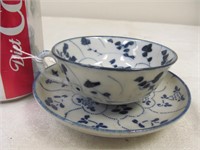 B24 Blue/white cup & saucer, see pics