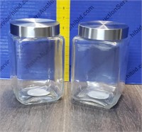 Pair of 56oz Glass Canisters