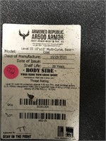 armored republic AR 500 body armor DOM 10/2020