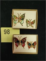2 Box Sets of Ladies Butterfly Brooches/Pins