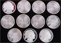 .999 FINE SILVER 1 OZT MINT BUFFALO ROUNDS - (11)