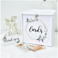 OurWarm Wedding Card Box with Slot, White
