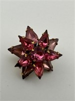 Beautiful Vintage Pink Rhinestone Pin