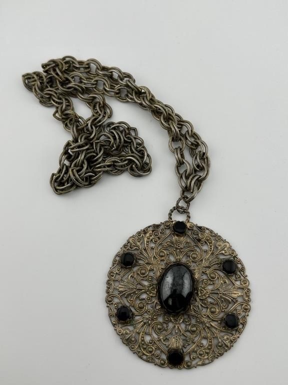 Heavy, Ornate Large Pendant on Chain