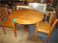 Pine Drop Side Cafe Table & 2 Matching Chairs
