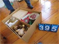 BOX OF CHRISTMAS ORNAMENTS