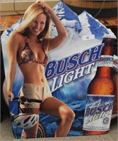 Metal Busch Light advertising sign