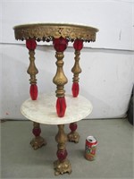 Petite table rococo avec dessus de marbre