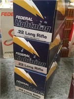 3 boxes of “Federal” lightning  22 long rifle