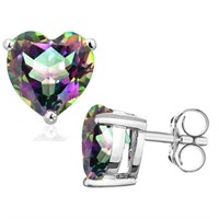 5MM Heart Cut Mystic Topaz 1CTW Stud Earrings in S