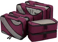 Bagail Travel Packing Cubes, Set of 6, Burgundy