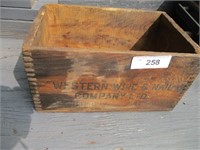 WESTERN WIRE & NAIL CO. OLD WOOD BOX