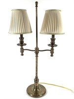 2 Arm Antiqued Brass Table Lamp Castilian