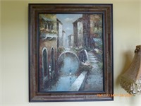Venice Canal & Footbridge Oil on Canvas