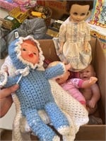 box of dolls crochet, vintage doll, doll diaper