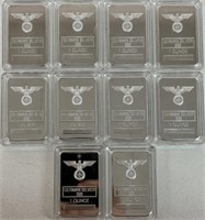 (10) 1oz GERMAN SILVER BARS