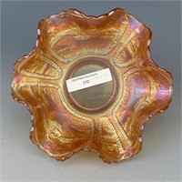 Fenton Marigold Sailboats Ruffled Bowl