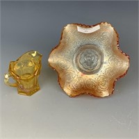 Fenton Marigold Persian Medallion & Mini Pitchr Lt