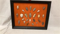 Arrowheads Mounted on Board