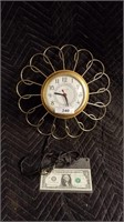 Vintage United sunburst wall clock works