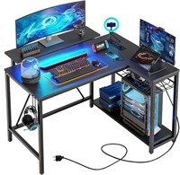 $159-Bestier 42" L Shaped Gaming Desk with Power