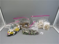 Assortment of Costume Jewelry and Stamps