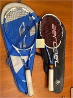 Two Dunlop tennis rackets with cases #73