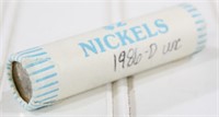 Roll of 1986-D Uncirculated Nickels