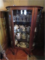 BOW FRONT CHINA CABINET CONTENTS IN SEPERATE LOT
