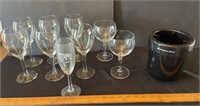 Wine glasses and bottle holder