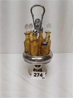 Amber Vinegar Cruet Bottle Set