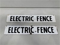2 x Electric Fence Screen Print Sign 460x80