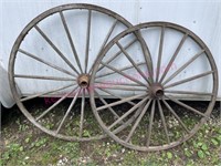 (2) Antique Buggy Wheels