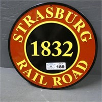 Tin Strasburg Railroad 1832 Sign