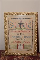Sampler Remembrance is the Sweetest Flower that