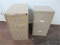 Metal 2 Drawer File Cabinets: 2 piece lot