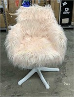 Pink Shag Swivel Chair *