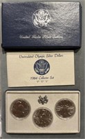 1984 P D S Olympic Silver Dollar Set