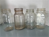 4 Vintage Jars. Atlas quart square  Kerr