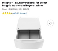 Insignia White Laundry Pedastal