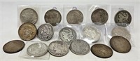 16 Silver Dollars Mixed Types/Grades
