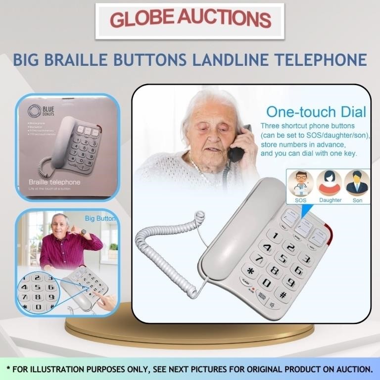 BIG BRAILLE BUTTONS LANDLINE TELEPHONE