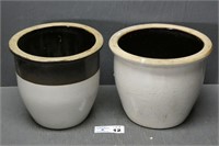 Pair of Stoneware Crocks