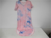 Women's LG T-Shirt Dress, Pink/Blue