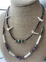Two Native American Necklaces - Heishi Beads,