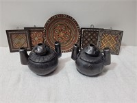 African Wood Engravings and Incense Pots
