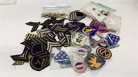 Large lot of U.S. military patches buttons and