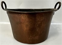 GREAT HANDMADE COPPER POT W FORGED HANDLES