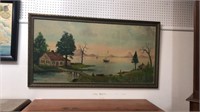 Large painting in the Art Deco frame 27 x 52